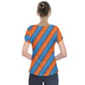 Diagonal Stripes Striped Lines Short Sleeve Front Detail Top View2