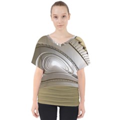 Staircase Berlin Architecture V-neck Dolman Drape Top by BangZart