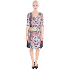 Donald Trump Pop Art President Usa Wrap Up Cocktail Dress by BangZart