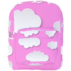 Clouds Sky Pink Comic Background Full Print Backpack by BangZart