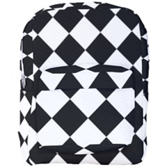 Grid Domino Bank And Black Full Print Backpack by BangZart