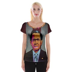 George W Bush Pop Art President Usa Cap Sleeve Tops by BangZart