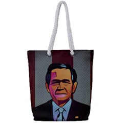 George W Bush Pop Art President Usa Full Print Rope Handle Tote (small) by BangZart