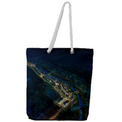 Commercial Street Night View Full Print Rope Handle Tote (large) by BangZart