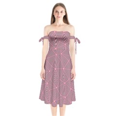 Triangle Background Abstract Shoulder Tie Bardot Midi Dress by BangZart