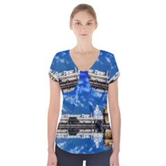 India Punjab Amritsar Sikh Short Sleeve Front Detail Top by BangZart