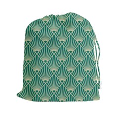Green Fan  Drawstring Pouches (xxl) by NouveauDesign