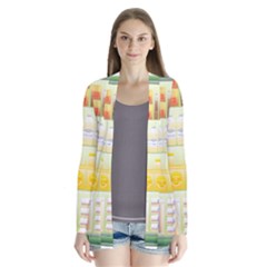 Supermarket Shelf Coffee Tea Grains Drape Collar Cardigan by Celenk