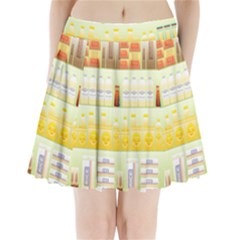 Supermarket Shelf Coffee Tea Grains Pleated Mini Skirt by Celenk
