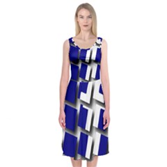 Facebook Social Media Network Blue Midi Sleeveless Dress by Celenk