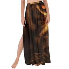 Cat Tiger Animal Wildlife Wild Maxi Chiffon Tie-up Sarong by Celenk
