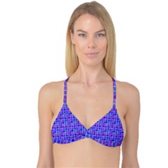 Background Mosaic Purple Blue Reversible Tri Bikini Top by Celenk