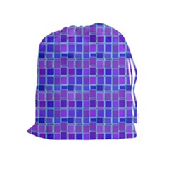 Background Mosaic Purple Blue Drawstring Pouches (extra Large) by Celenk