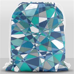 Abstract Background Blue Teal Drawstring Bag (large) by Celenk