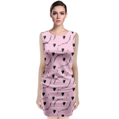 Love Hearth Pink Pattern Classic Sleeveless Midi Dress by Celenk