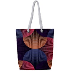 Geometric Swirls Full Print Rope Handle Tote (small) by Celenk