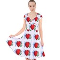Cross Heart Anchor Love Hope Cap Sleeve Front Wrap Midi Dress View1