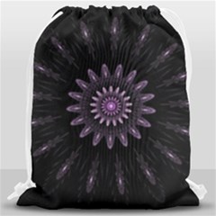 Fractal Mandala Delicate Pattern Drawstring Bag (large) by Celenk