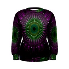 Purple Mandala Fractal Glass Women s Sweatshirt by Celenk