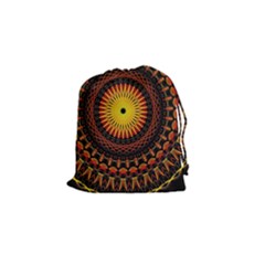 Mandala Psychedelic Neon Drawstring Pouches (small)  by Celenk