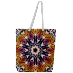 Kaleidoscope Pattern Kaleydograf Full Print Rope Handle Tote (large) by Celenk