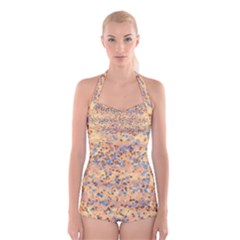 Background Abstract Art Boyleg Halter Swimsuit  by Celenk