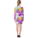 Flowers Bouquet Art Abstract V-neck Bodycon Long Sleeve Dress View2