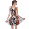 Dog Basset Pet Art Abstract Cap Sleeve Dress View2
