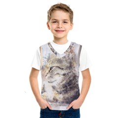 Cat Animal Art Abstract Watercolor Kids  Sportswear by Celenk