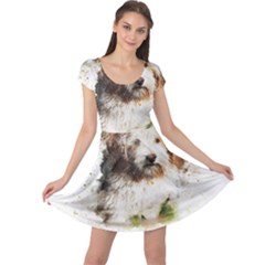 Dog Animal Pet Art Abstract Cap Sleeve Dress by Celenk