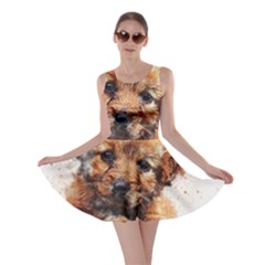 Dog Puppy Animal Art Abstract Skater Dress by Celenk
