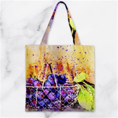 Fruit Plums Art Abstract Nature Zipper Grocery Tote Bag by Celenk