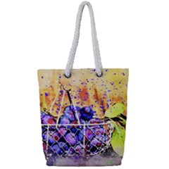 Fruit Plums Art Abstract Nature Full Print Rope Handle Tote (small) by Celenk