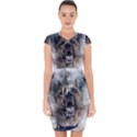 Dog Pet Art Abstract Vintage Capsleeve Drawstring Dress  View1