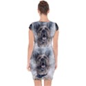 Dog Pet Art Abstract Vintage Capsleeve Drawstring Dress  View2