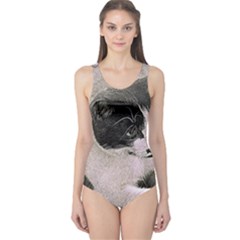 Cat Pet Art Abstract Vintage One Piece Swimsuit by Celenk