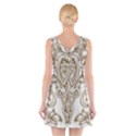 beautiful gold floral pattern V-Neck Sleeveless Skater Dress View2