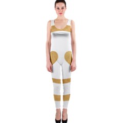 Gold Smiley Face Onepiece Catsuit by NouveauDesign