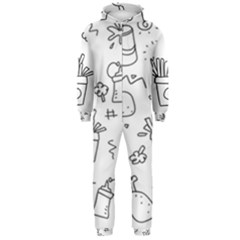 Set Chalk Out Scribble Collection Hooded Jumpsuit (men)  by Celenk