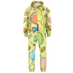 Cute Sketch Child Graphic Funny Hooded Jumpsuit (men)  by Celenk
