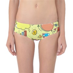 Cute Sketch Child Graphic Funny Classic Bikini Bottoms by Celenk