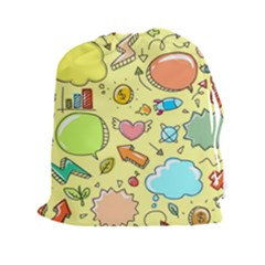 Cute Sketch Child Graphic Funny Drawstring Pouches (xxl) by Celenk
