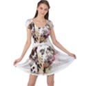Dog Portrait Pet Art Abstract Cap Sleeve Dress View1
