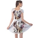 Dog Portrait Pet Art Abstract Cap Sleeve Dress View2