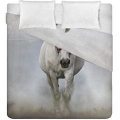 Horse Mammal White Horse Animal Duvet Cover Double Side (king Size) by Celenk