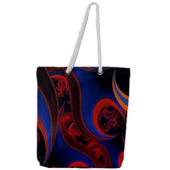 Fractal Abstract Pattern Circles Full Print Rope Handle Tote (large) by Celenk