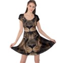 African Lion Mane Close Eyes Cap Sleeve Dress View1