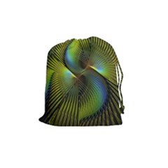 Fractal Abstract Design Fractal Art Drawstring Pouches (medium)  by Celenk