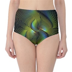Fractal Abstract Design Fractal Art High-waist Bikini Bottoms by Celenk