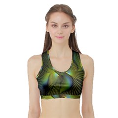 Fractal Abstract Design Fractal Art Sports Bra With Border by Celenk